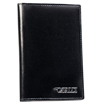 Czarne pionowe pojemne etui na karty dokumenty paszport dowód rejestracyjny schowki na karty SIM 4U CAVALDI skóra naturalna ochrona RFID STOP - 4U CAVALDI