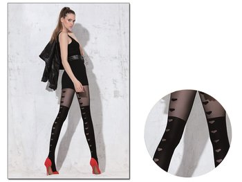 Czarne Rajstopy Szew Serca Jak Pończochy Nero 4 - KNITTEX