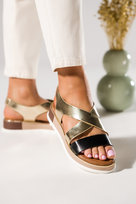 Czarne sandały płaskie z gumką damskie paski na krzyż Casu K23X2-BG-36