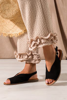 Czarne Sandały Skórzane Damskie Płaskie Z Wycięciem Produkt Polski Casu 3220-X-38