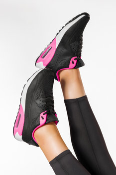 Czarne sneakersy damskie buty sportowe na platformie sznurowane Casu B3363-3-37 - Casu