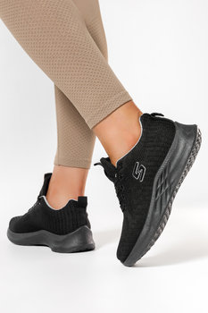 Czarne sneakersy damskie buty sportowe sznurowane Casu 2834-36 - Casu