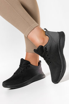 Czarne sneakersy damskie buty sportowe sznurowane Casu 926-3-38 - Casu