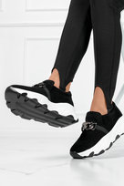 Czarne sneakersy Potocki na platformie ze srebrnym łańcuchem 22-12035BK-37