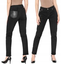 Czarne Spodnie Jeansowe Damskie Mom Jeans 8228 W26
