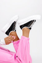 Czarne trampki creepersy na platformie damskie buty sportowe z ozdobną sznurówką Casu G8383-1-40