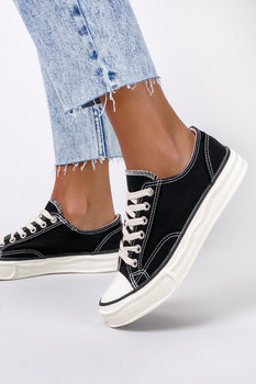 Czarne trampki damskie sznurowane Casu 12-10-21-B-38 - Casu