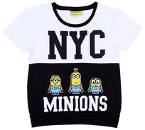 Czarno-biały t-shirt MINIONKI M Inna marka
