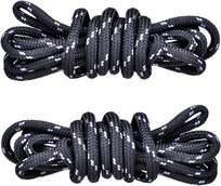 CZARNO-SZARE Sznurówki TREKKINGOWE 200 cm Okrągłe 5 mm SZNUROWADŁA HQ G9-68