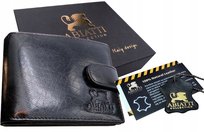 Czarny Ekskluzywny Skórzany Portfel Męski Abiatti