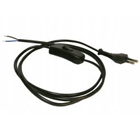 CZARNY KABEL Z WTYCZKĄ 1,5 m i WŁĄCZNIKIEM DODATEK DO LUSTRA LED