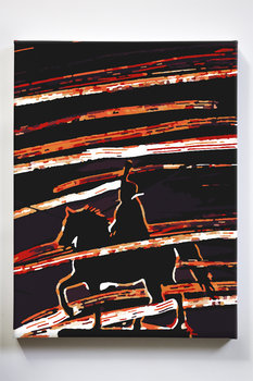 Czarny koń, abstrakcja, jeździec, malowanie po numerach - Akrylowo