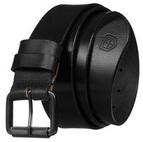 Czarny męski pasek do spodni PETERSON skóra naturalna klasyczna metalowa klamra 105 szeroki elegancki jeansy spodnie wizytowe