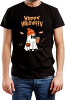 Czarny Męski T-shirt Koszulka Helloween Duszek Bawełna 100% Black R-M A716 DonWitold