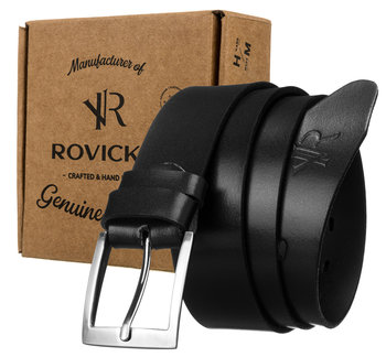 Czarny pasek męski skórzany klasyczny ROVICKY 95 - Rovicky