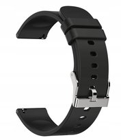 Czarny pasek silikonowy do zegarka srebrna sprzączka