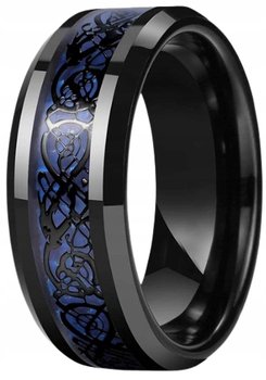 Czarny Pierścień Sygnet Celtycki Smok Punk STAL - EMIGMAT