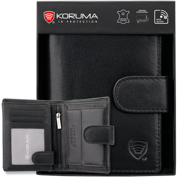 Czarny portfel męski skórzany RFID - KORUMA (SM-904GBL) - Koruma