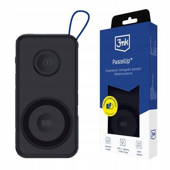 Czarny Powerbank 3mk PastelUp 10,000mAh Qi 22.5W + Kabel USB-C/Lightning - 3MK