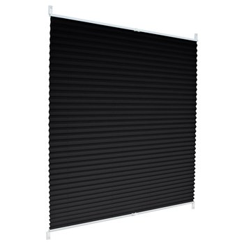 czarny roleta plisowana 60x200 cm wraz z materiałem mocującym - ECD Germany