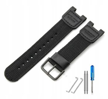 CZARNY SKÓRZANY - PARCIANY PASEK 24/12MM SGW-100, SGW-200, GW-3500B