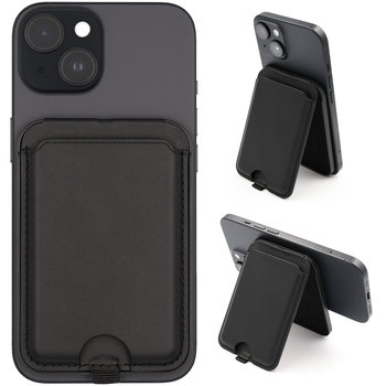 Czarny skórzany portfel wallet MagSafe magnetyczny do iPhone 11/12/13/14/15 - Inny producent