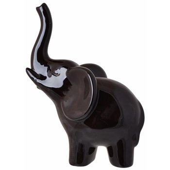 Czarny słoń z ceramiki - figurka na szczęście Milko 25cm - Duwen