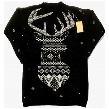 Czarny Sweter Damski Świąteczny Renifer Rozmiar Uniwersalny (S-XL ) *Italy* - Inna marka