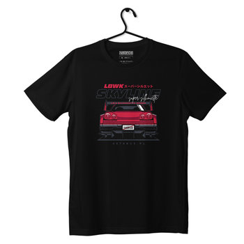 Czarny T-shirt koszulka NISSAN Skyline R34 LWBK-3XL - producent niezdefiniowany