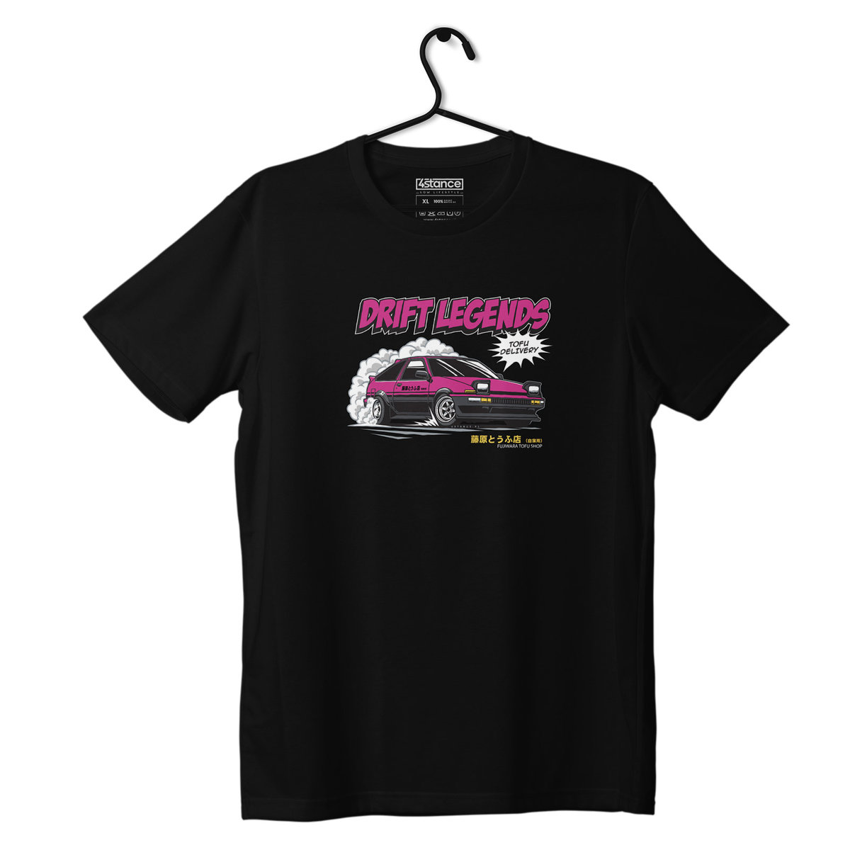 Zdjęcia - Odzież motocyklowa Toyota Czarny T-shirt koszulka  AE86 PINK-3XL 