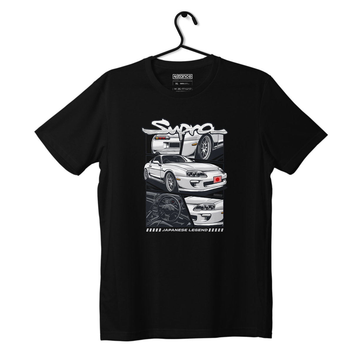 Zdjęcia - Odzież motocyklowa Toyota Czarny T-shirt koszulka  SUPRA MK4 MANGA-XS 
