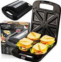 Czarny Toster Opiekacz XXL 4 Kanapki Tosty Sandwich Elektryczny 2000W