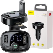 Czarny Transmiter Samochodowy Bluetooth Fm Mp3 2X USB Muzyka Adapter Audio