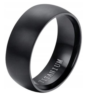 Czarny Tytanowy Pierścień Matowy Klasyczny STAL - EMIGMAT