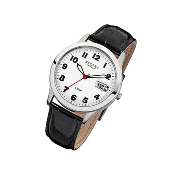 Czarny zegarek na rękę Regent F-788, męski analogowy zegarek kwarcowy URF788 - Regent