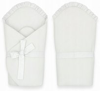 CZAS BOBASA ROŻEK BECIK OTULACZ NIEMOWLĘCY MUŚLINOWY 80x80cm DWUSTRONNY PREMIUM BIAŁY