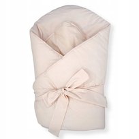 Czas Bobasa Rożek Niemowlęcy Becik Otulacz Dwustronny Bawełna 80X80 Beżowy/Ecru