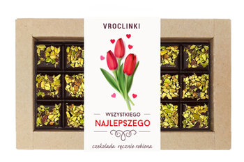 Czekolada gorzka z pistacjami Wszystkiego najlepszego - tulipany - Vroclinki - Wrocławskie Praliny