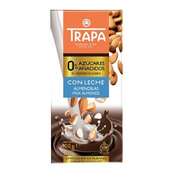 Czekolada mleczna z migdałami bezglutenowa bez cukru 100 g Trapa - Trapa