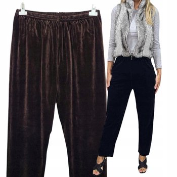 Czekolada Spodnie Dresowe Welur 50 52 Polski Prosta Nogawka Bezuciskowe 3xl - Inna marka