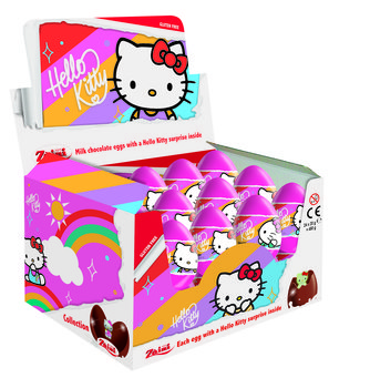 Czekoladowe Jajka Niespodzianki Hello Kitty Karton 24Szt - Zaini