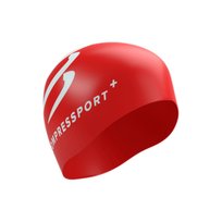 Czepek na Basen Compressport Czerwony dla pływaka na triathlon