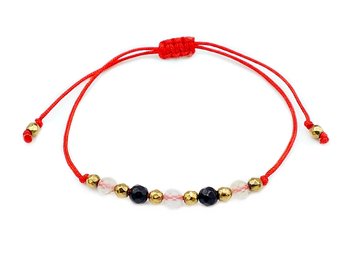 Czerwona bransoletka szczęścia ochrona bogactwo turmalin cytryn - Tanat