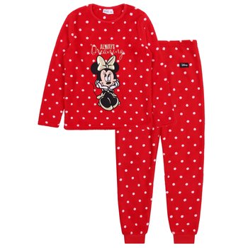 Czerwona, ciepła piżama dziewczęca w groszki Myszka Minnie DISNEY 164 cm - sarcia.eu
