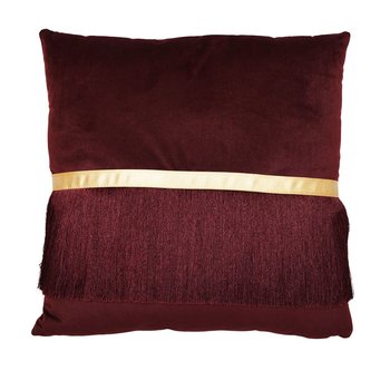 Czerwona poduszka z frędzlami Hosme 45x45 cm - Duwen