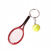 Czerwona rakieta tenisowa breloczek do kluczy tenis ziemny prezent sportowy