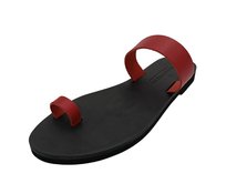 Czerwone klapki damskie ze skóry naturalnej SANDINISTA S4105A [Rozmiar: 36]