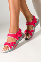 Czerwone sandały damskie sportowe na rzep bieżnikowana podeszwa szare wstawki Casu RS2907-7W-38