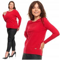 Czerwony Sweter Damski Lekki Sweterek na Jesień Elegancki MORAJ M