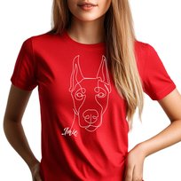 CZERWONY TSHIRT DAMSKI Dla Miłośnika Psów DOBERMAN IMIĘ PSA Wzory Rozmiar M Inna marka